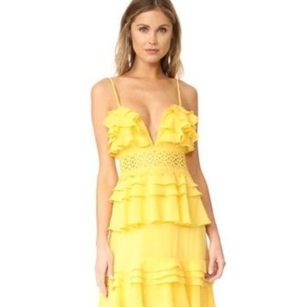 True Decadence Yellow Ruffle Dress